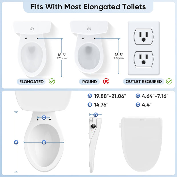 Demo Model /Unused BATHKITY Electric Bidet Toilet Seat-WLJG4-505V-US