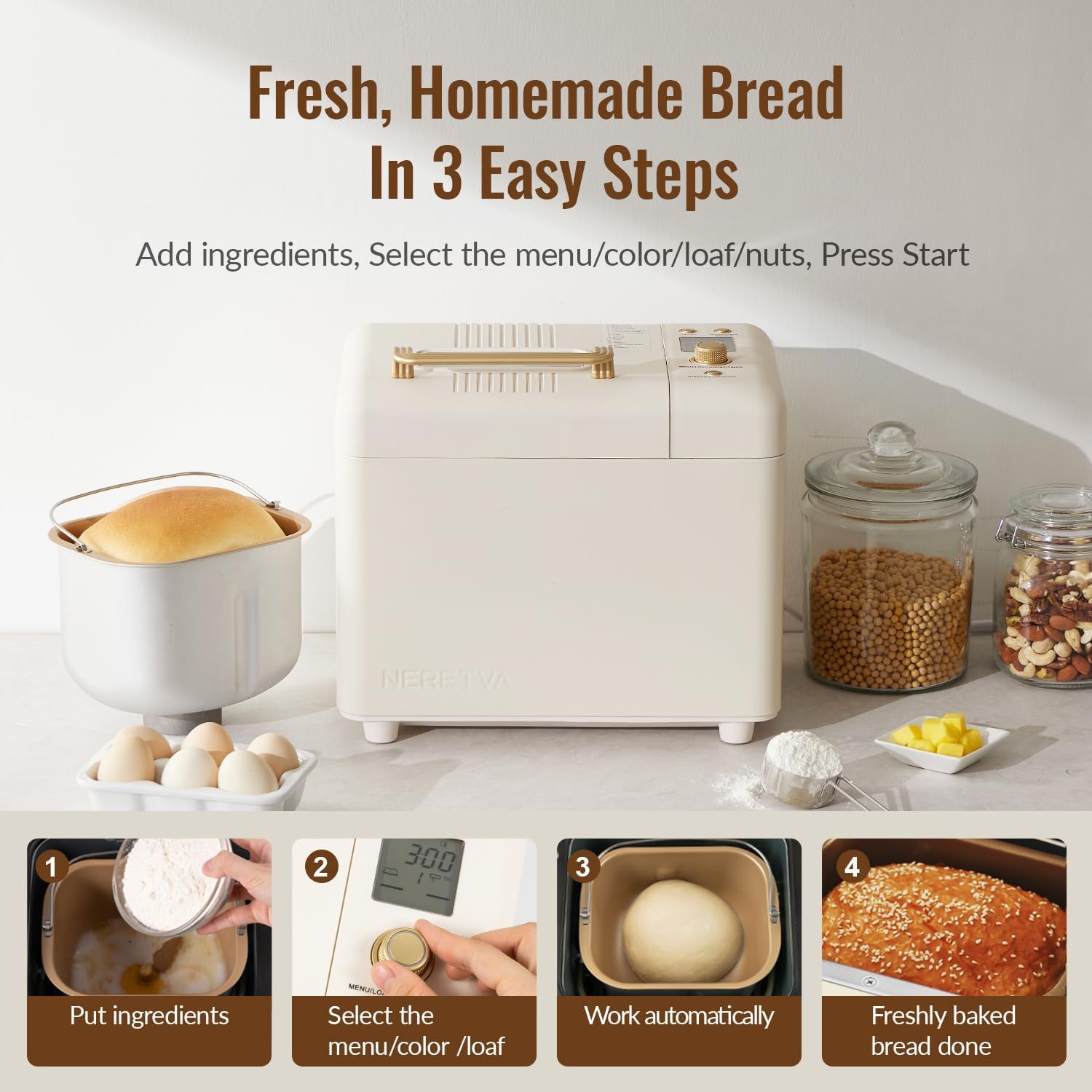 DEMO MODEL Neretva 2.2LB 15-in-1 Bread Machine/LIKE NEW