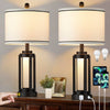 NEW/OPEN BOX Modern Table Lamps Set of 2, TD-LO-152 with USB A+C Charging Ports