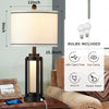 NEW/OPEN BOX Modern Table Lamps Set of 2, TD-LO-152 with USB A+C Charging Ports