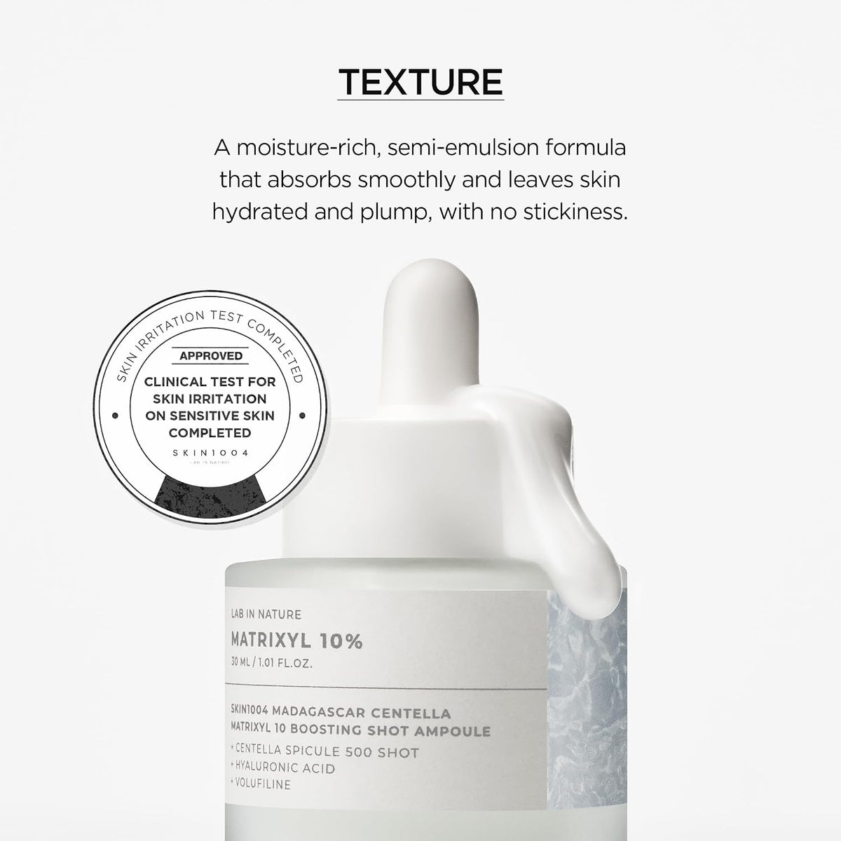 SKIN1004 Matrixyl 10% Boosting Shot Ampoule, Volufiline & Hyaluronic Acid Serum for Face