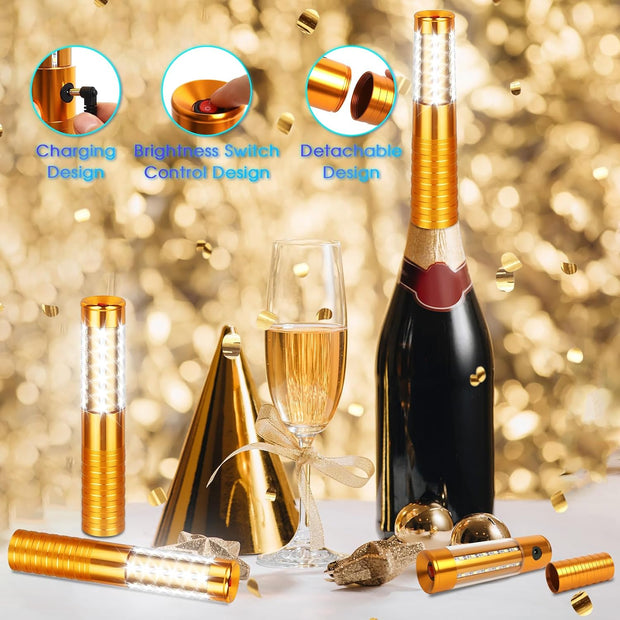 4 Pieces LED Strobe Baton Lights Rechargeable LED Bottle