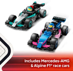 LEGO City F1 Garage & Mercedes-Model Race Car Building Toy  Playset for Kids (60444)