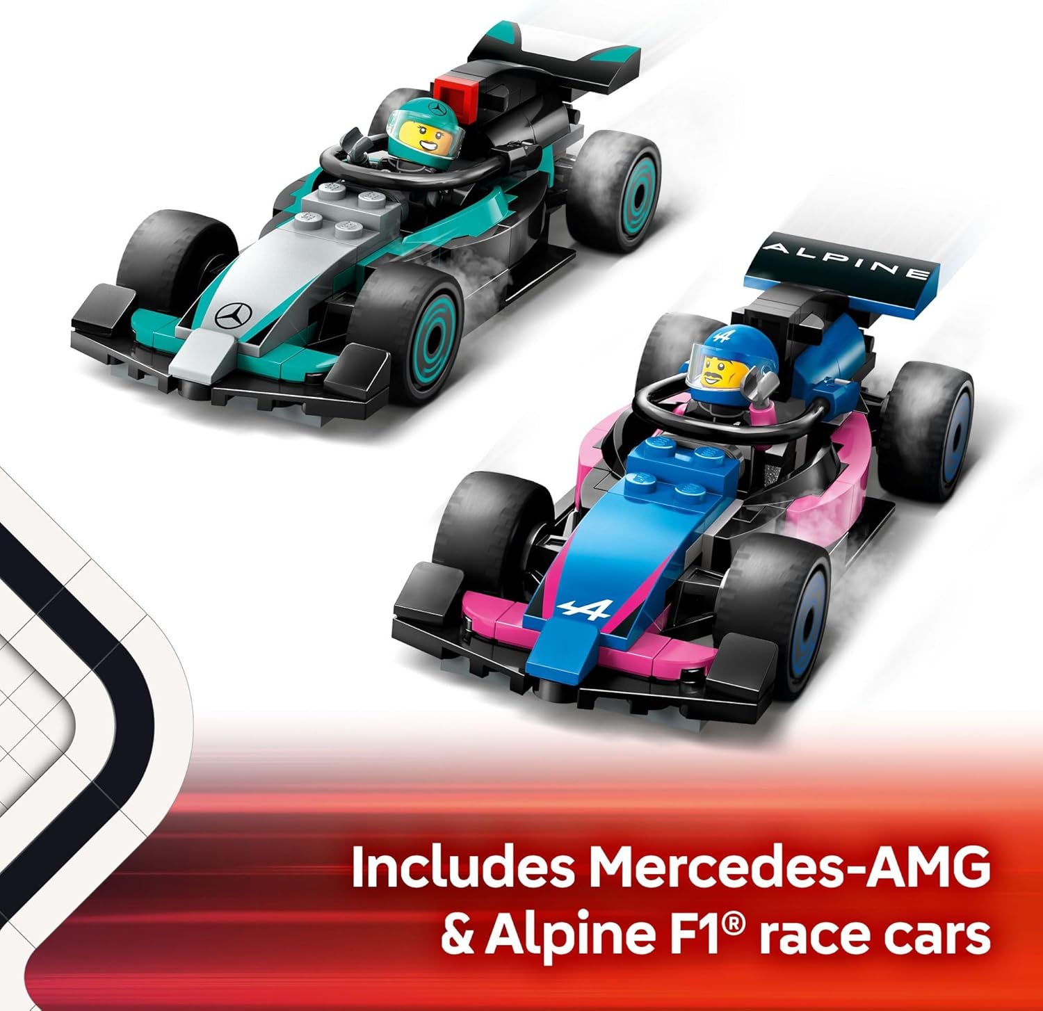 LEGO City F1 Garage & Mercedes-Model Race Car Building Toy  Playset for Kids (60444)