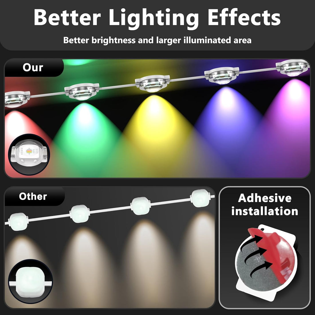 SINLEY Led RGB Eaves Lights 500Ft/150M with App Control Remote, Permanent Outdoor Lights