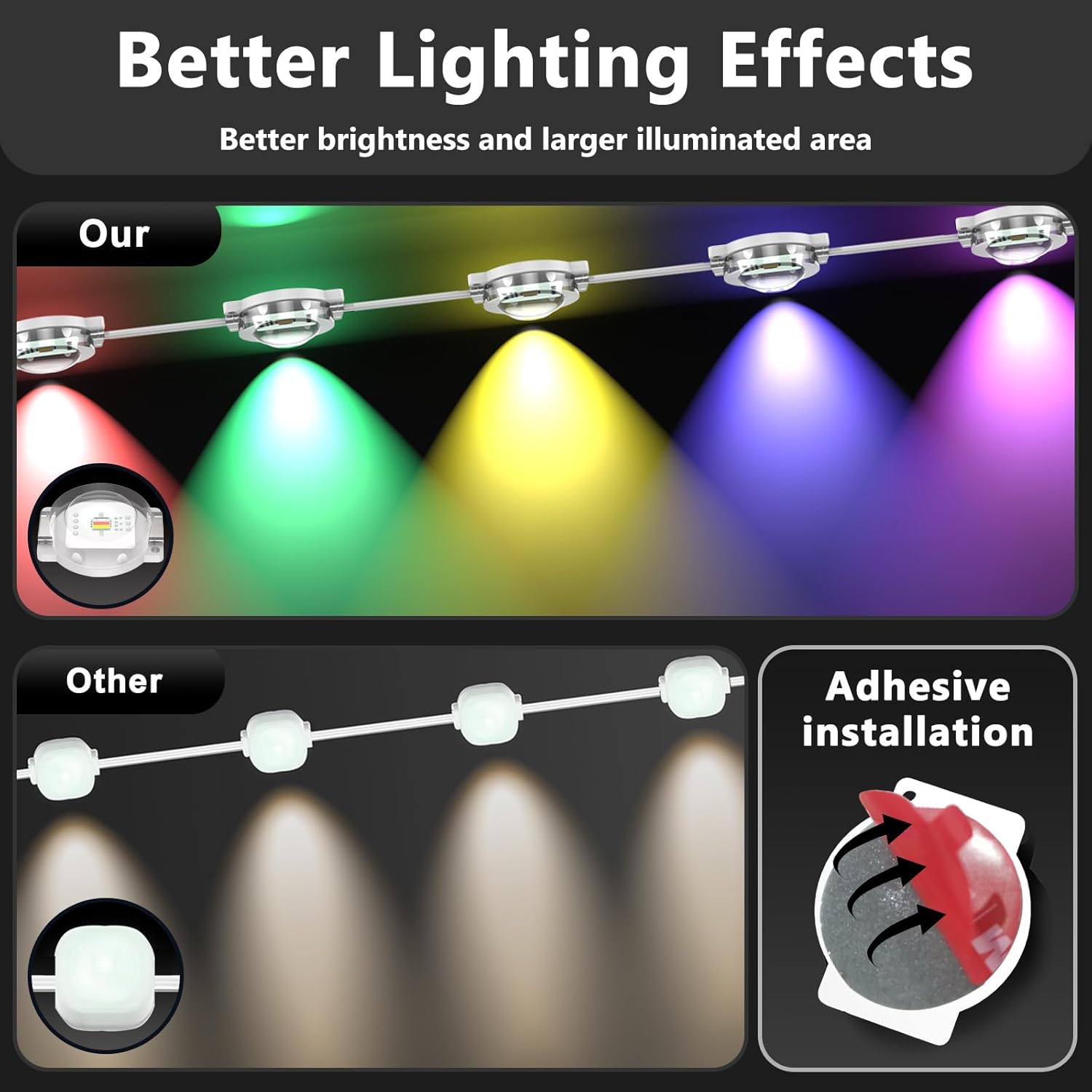 SINLEY Led RGB Eaves Lights 500Ft/150M with App Control Remote, Permanent Outdoor Lights