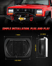 SXMA (Pair of 5 x 7 inch 6 x 7 inch LED headlights with high and low beam DRL for Jeep Wrangler YJ Cherokee
