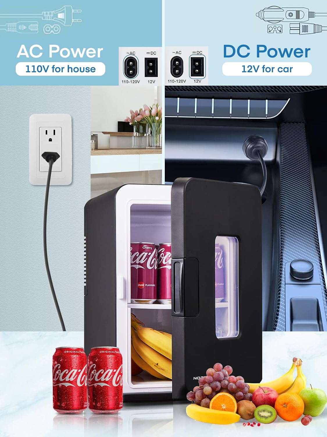 DEMO /UNUSED NORTHCLAN Mini Fridge, 15L Refrigerator Portable Cooler Warmer,Black