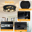 OPEN BOX ZHU YAN 4-Light Flush Mount Ceiling Light - Black, E26 Base (2 Pack)