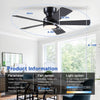 Demo/Open box BYKISTOK Black Ceiling Fans with Lights - 46