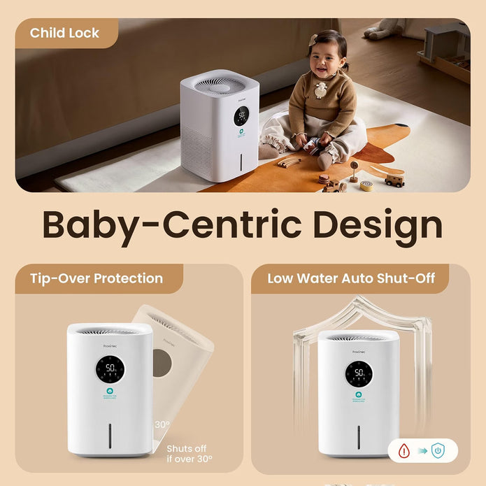 NEW/OPEN BOX Provirtec Baby Humidifier for Bedroom, White HC-05