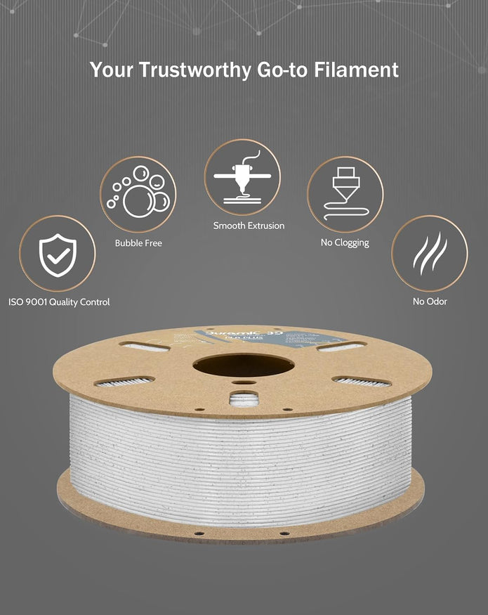 DURAMIC 3D PLA Plus (PLA+) Filament 1.75mm Marble 1kg, 3D Printer Filament-1kg Marble