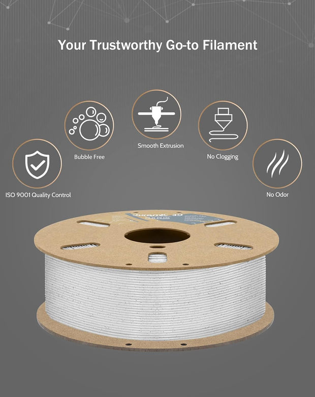 DURAMIC 3D PLA Plus (PLA+) Filament 1.75mm Marble 1kg, 3D Printer Filament-1kg Marble