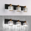 New /OPEN BOX Aipsun Crystal Vanity 3 Lights Black Bathroom Vanity Lighting Fixtures 3 Lights Modern Vanity Light