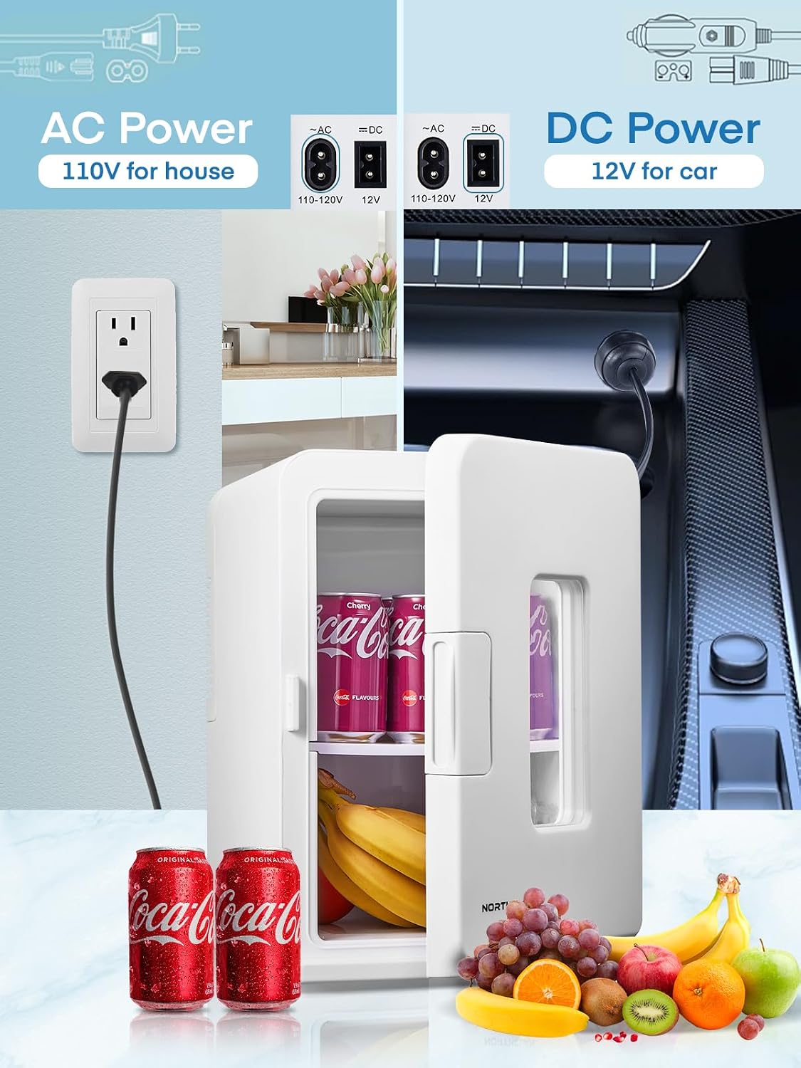 NEW/OPEN BOX NORTHCLAN Mini Fridge for Bedroom, 15 Litre/21 Cans Portable Mini Refrigerator