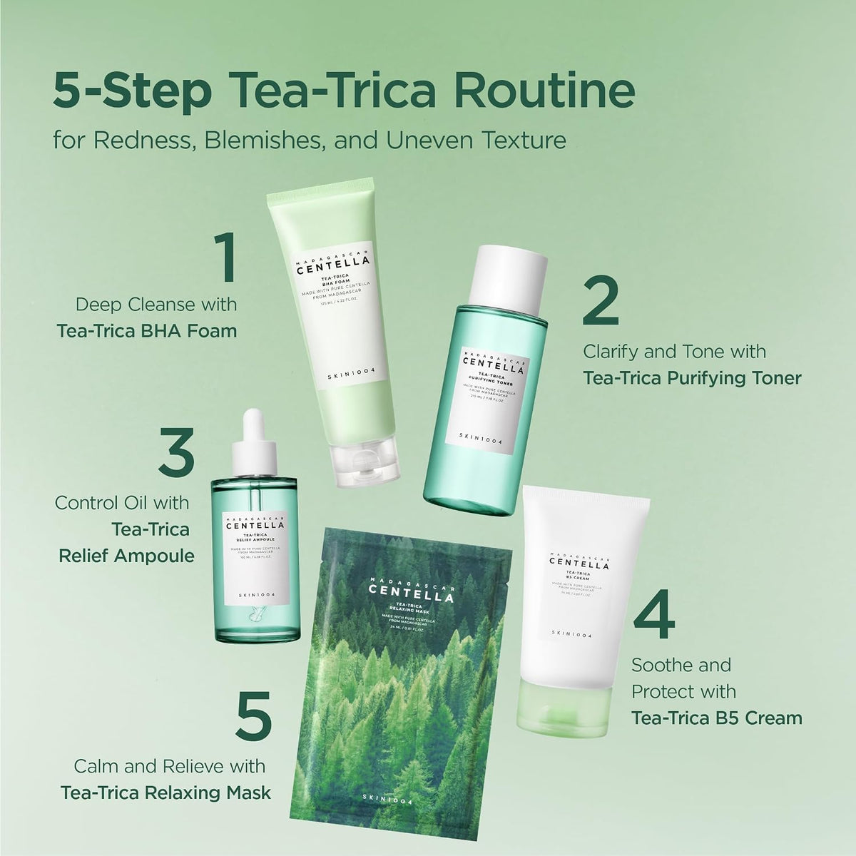 SKIN1004 Madagascar Centella Tea-Trica Purifying Toner 210ml, Soothing Hydration, Acne Care