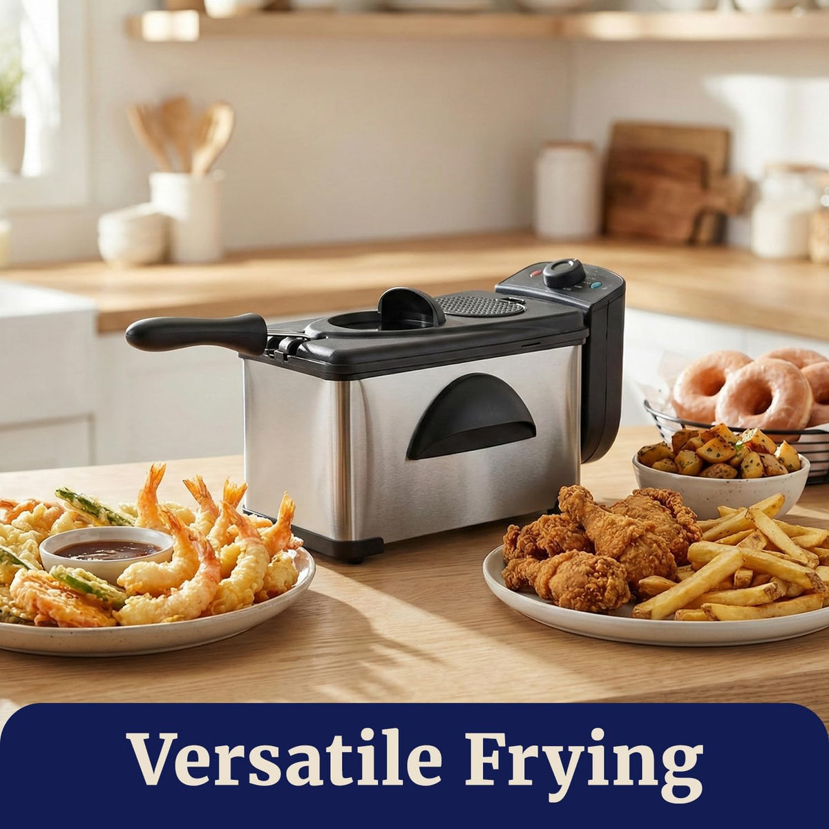 Elite Gourmet 2Qt Electric Immersion Deep Fryer, Removable Basket, Adjustable Temp-EDF2100