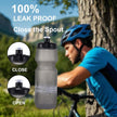 GEMFUL Bike Cycling Water Bottle BPA Free Squeeze Bottles Leak Proof for Road Mountain Bicycle Gym Workout (Gradient Black White)