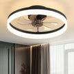 DEMO  PUSU Ceiling Fan with Lights and Remote, 19.7'' Low Profile Ceiling Fans, 6-Speed Reversible Bladeless Fan, 2700K–6500K Dimmable Fan ,BLACK
