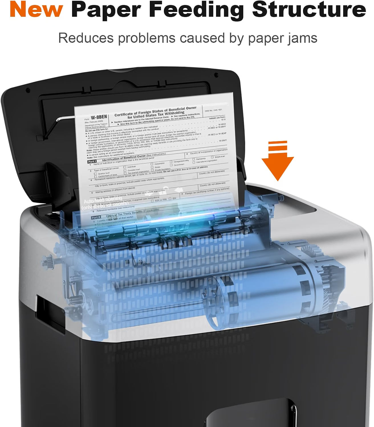 DEMO Bonsaii 120-Sheet Auto Feed Paper Shredder for Office, Heavy Duty Micro Cut-C233-B