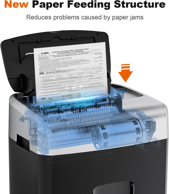 DEMO Bonsaii 120-Sheet Auto Feed Paper Shredder for Office, Heavy Duty Micro Cut-C233-B