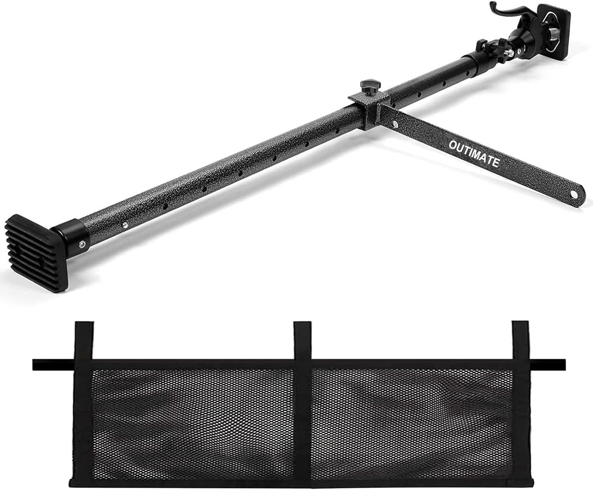 NEW Cargo Bar for Pickup Truck Bed Expands from 40 to 70 in with 200 LB Bearing Capacity, Comes with 1 Cargo Net Organizer, 1 Divider Bar