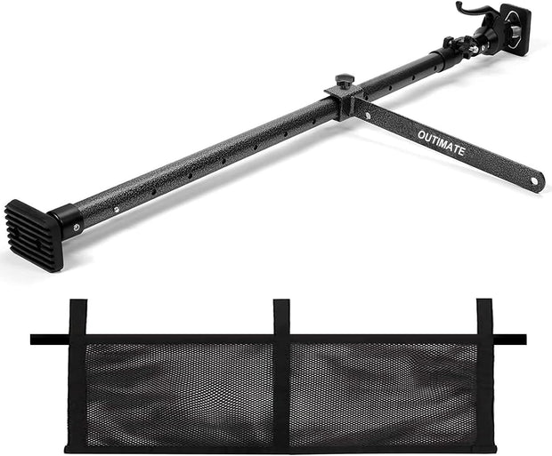 NEW Cargo Bar for Pickup Truck Bed Expands from 40 to 70 in with 200 LB Bearing Capacity, Comes with 1 Cargo Net Organizer, 1 Divider Bar