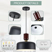 NEW TeHenoo Modern Pendant Lights, Natural Wood and Brass Accent ,Black-2130P