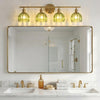 NEW Rnidaipi Light Fixtures, 4-Light  Green Tulip Glass Shade Brass Vanity Wall Light