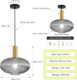 I-xun Pendant Light Fixtures Modern Pendant Lighting for Kitchen Island Farmhouse Striped Glass Pendant Light Shade (11.81'', Grey)