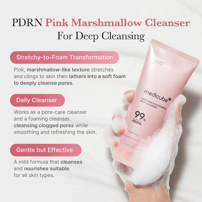 medicube PDRN Marshmallow Whip Cleanser | Face Wash, Cleansing Foam