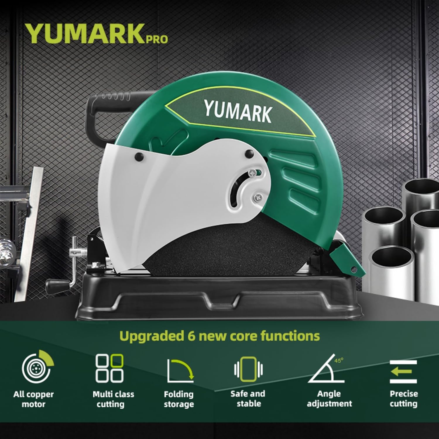 Open Box Yumark Abrasive Chop Saw 2400W 3800RPM Steel Cutting Machine-935S