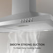 NEW Hermitlux 30 Inch Wall Mount Range Hood, Stainless Steel Kitchen Vent Hoods HMX-USD24Y75AC