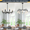 NEW LIGHTDAMY 8-Light Black Farmhouse Chandeliers Light 34'' Fixture for Dining Room