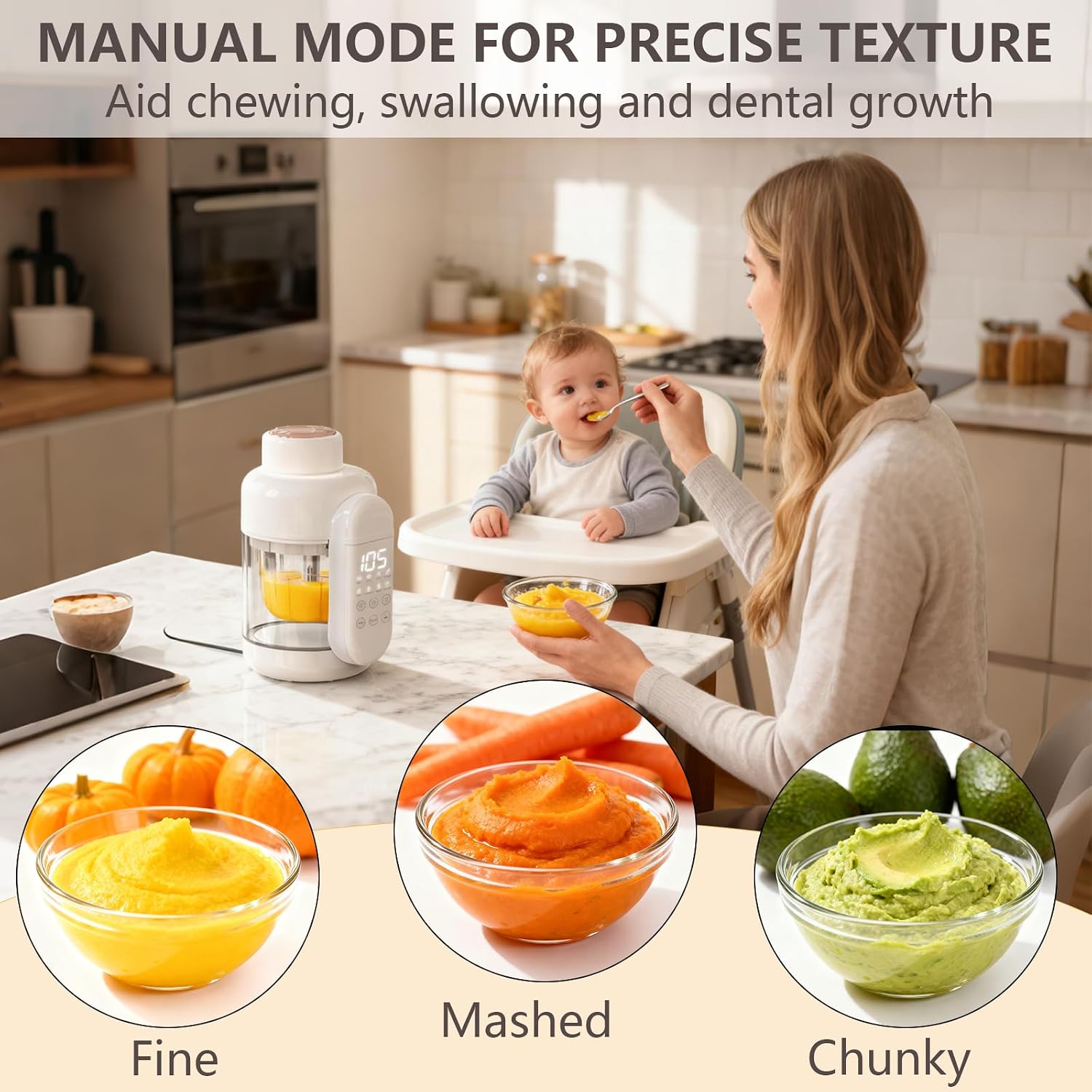 NEW DORFLY Baby Food Maker Glass 12oz Steamer and Blender Glass Reservoir