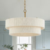 OPEN BOX ELYCCUPA 20” Hand Woven Rattan Chandelier Boho Pendant Light  Adjustable ,White - 532-SCD-6
