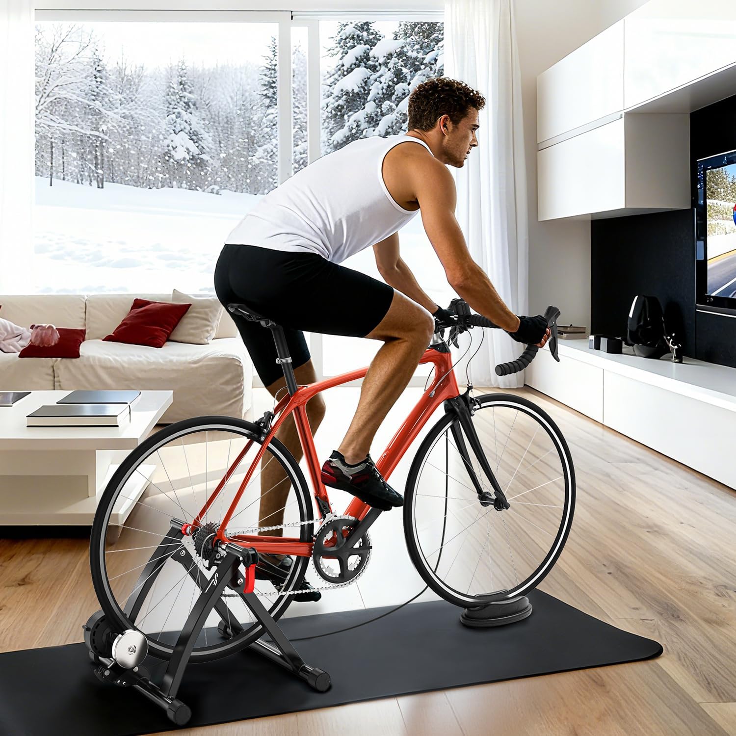 NEW/OPEN BOX Sportneer Bike Trainer - Magnetic Stationary Bike Stand for 26-28