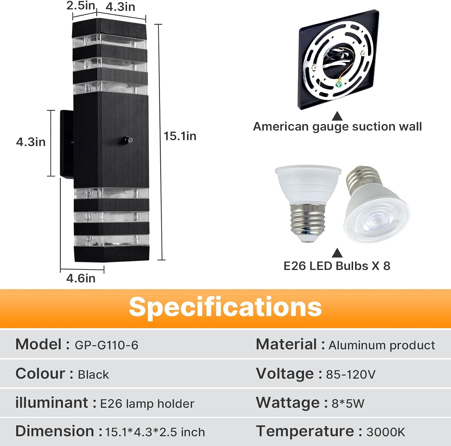 NEW /OPEN BOX futxnziey 4 Pack Dusk to Dawn Outdoor Wall Lights, Modern Black Exterior Wall Sconce