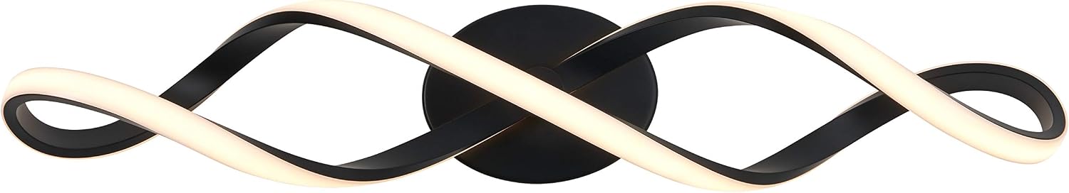 New/Open box Artika Swirl 27W LED Modern Vanity Light Fixture, Matte Black