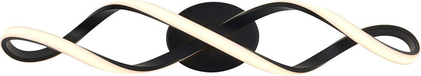 New/Open box Artika Swirl 27W LED Modern Vanity Light Fixture, Matte Black