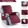 Recliner Chair Cover, Non Slip Recliner Covers for Recliner Chair with Pocket, Washable Reclining Chair Cover- Red/Wine