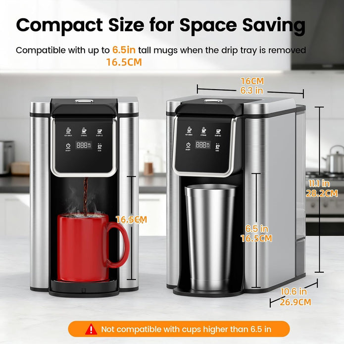 NEW/OPEN BOX Horavie Single Serve Coffee Maker for K-Cup Pod and Grounds, Hot and Iced Coffee Maker-KC101C