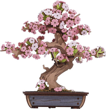 Rolife 3D DIY Sakura Bonsai Tree Plants Wooden Puzzle Flower (TG415)