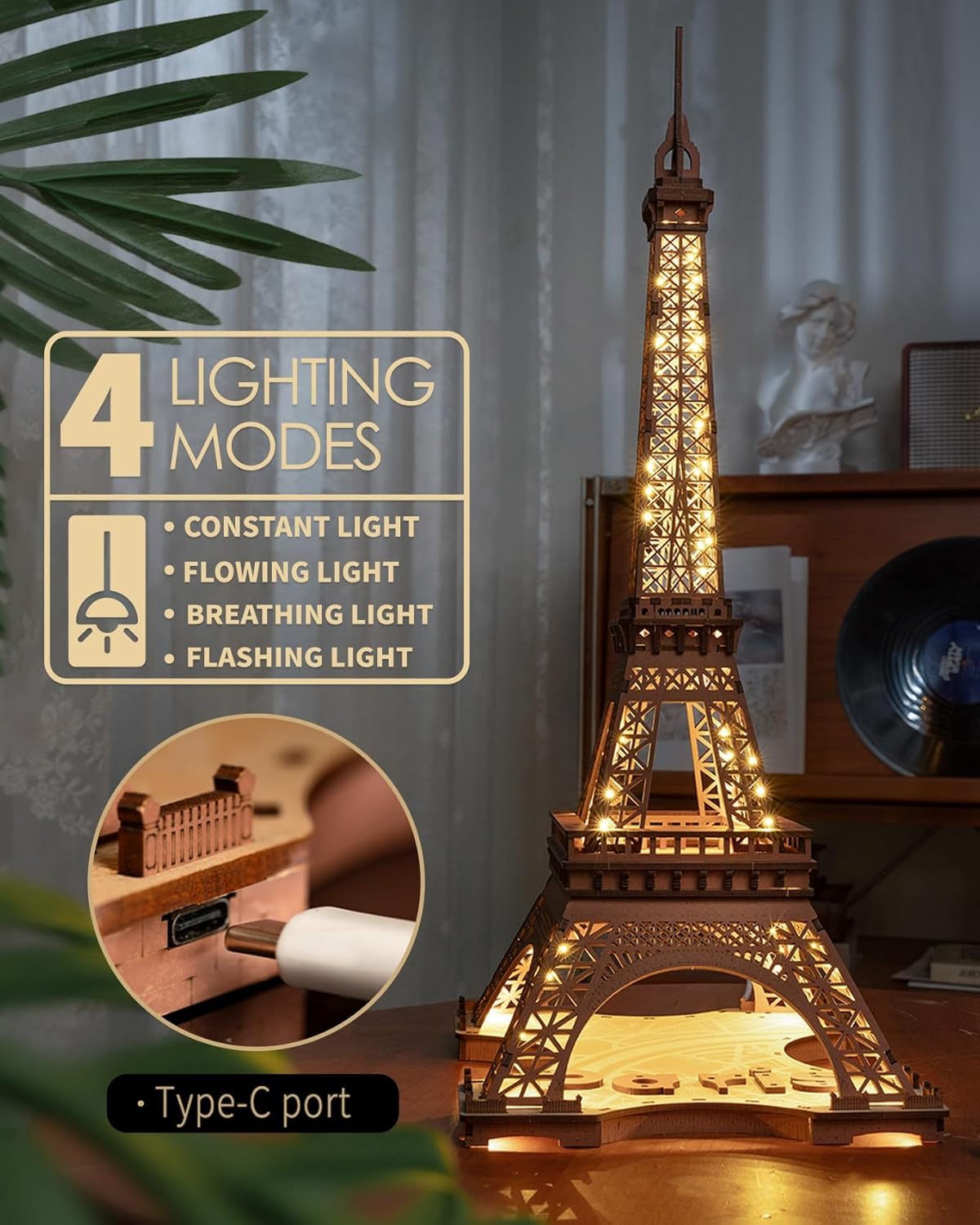 Rolife 3D Wooden Puzzles Night of the Eiffel Tower (TGL01)