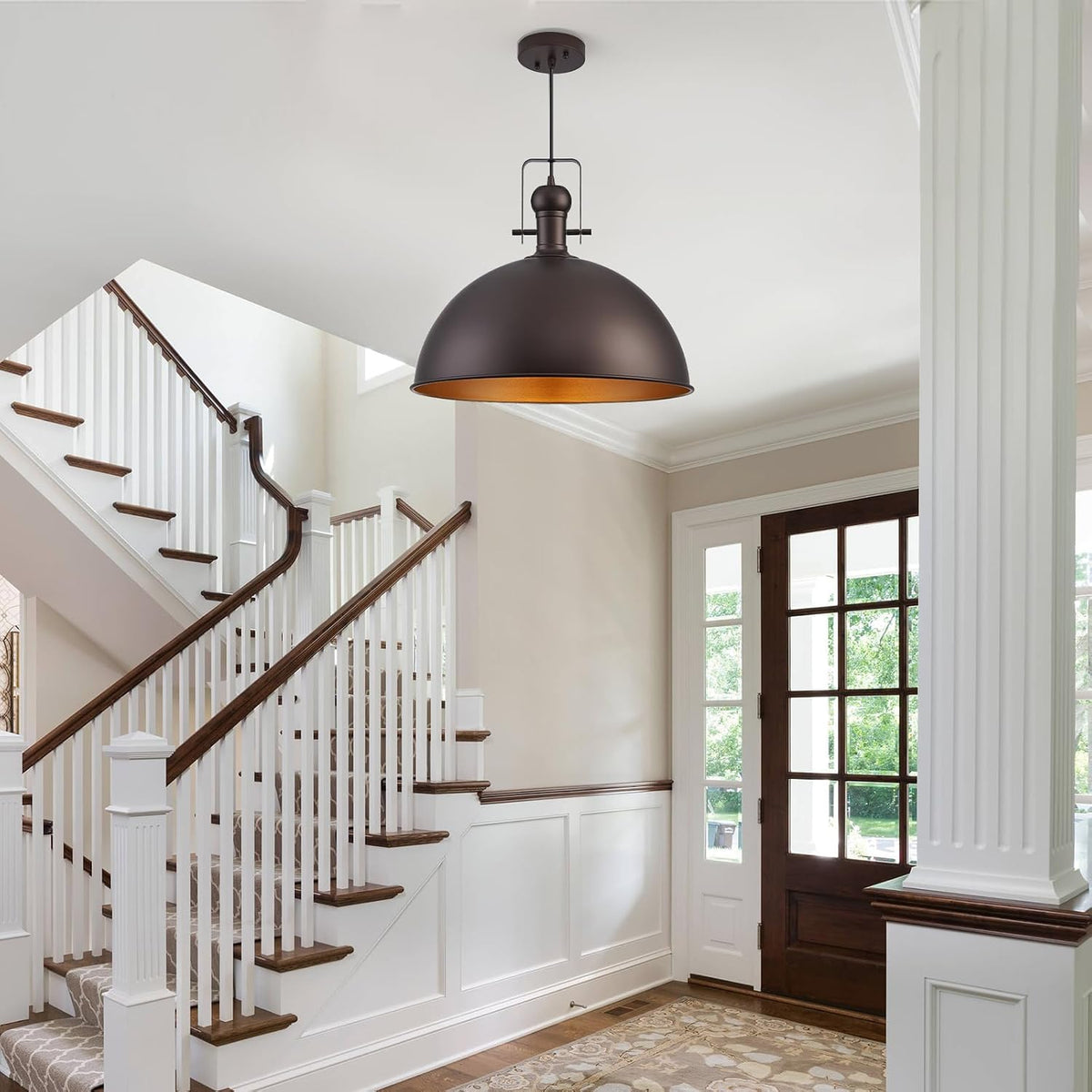NEW ALAISLYC 18 Inch Oil Rubbed Bronze Farmhouse Pendant Lights