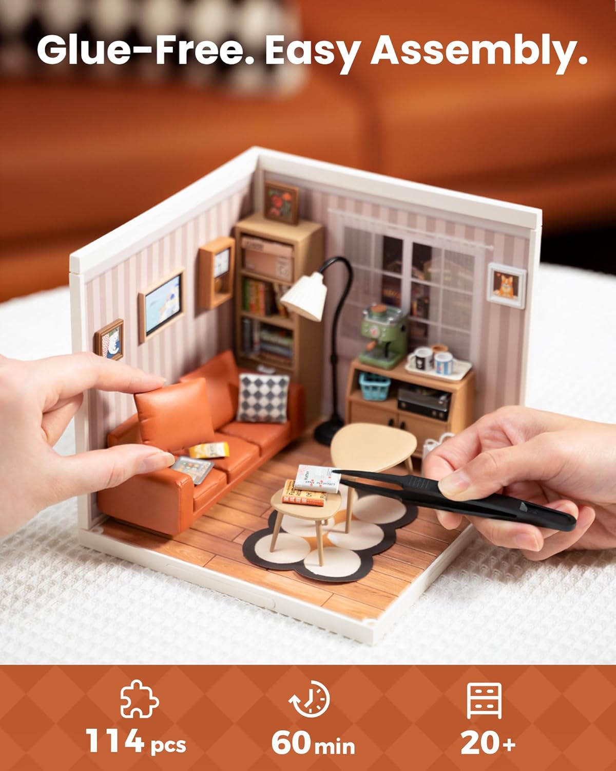 Rolife DIY Miniature Plastic House Building Set Cozy Living Lounge (DW007)