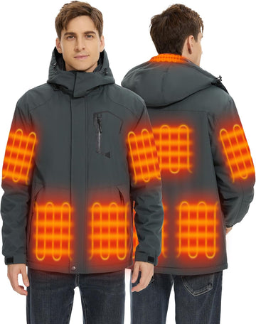 Men’s Heated Jacket with Battery Pack, SIZE L, BLACK