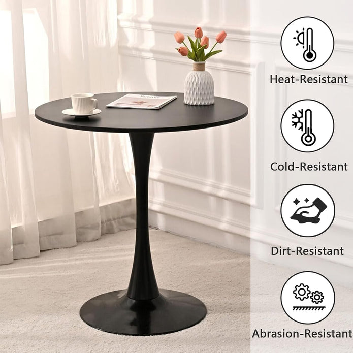 NEW/OPEN BOX Howhio Black Round Dining Table, 24 Inches Tulip Round Kitchen Table