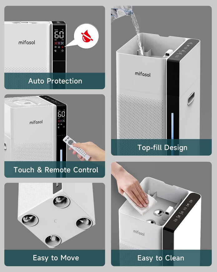 USED/LIKE NEW mifasol Humidifier Large Room, 5.3Gal/20L Warm and Cool Mist Humidifiers for Home 2000 sq ft