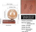 Bedside Lamp with Charging Station, Small Night Light with USB Port, Brown Wooden Pallet Glass